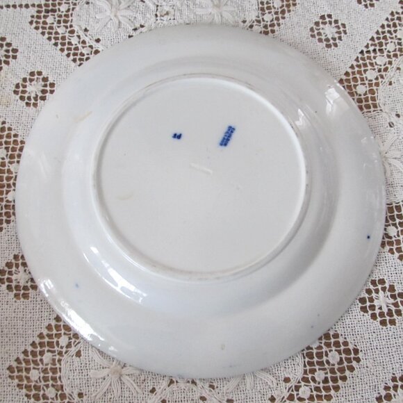 Beautiful Flow Blue Plate with Birds Cauldon England Flow Blue Aesthetic English - Picture 6 of 7